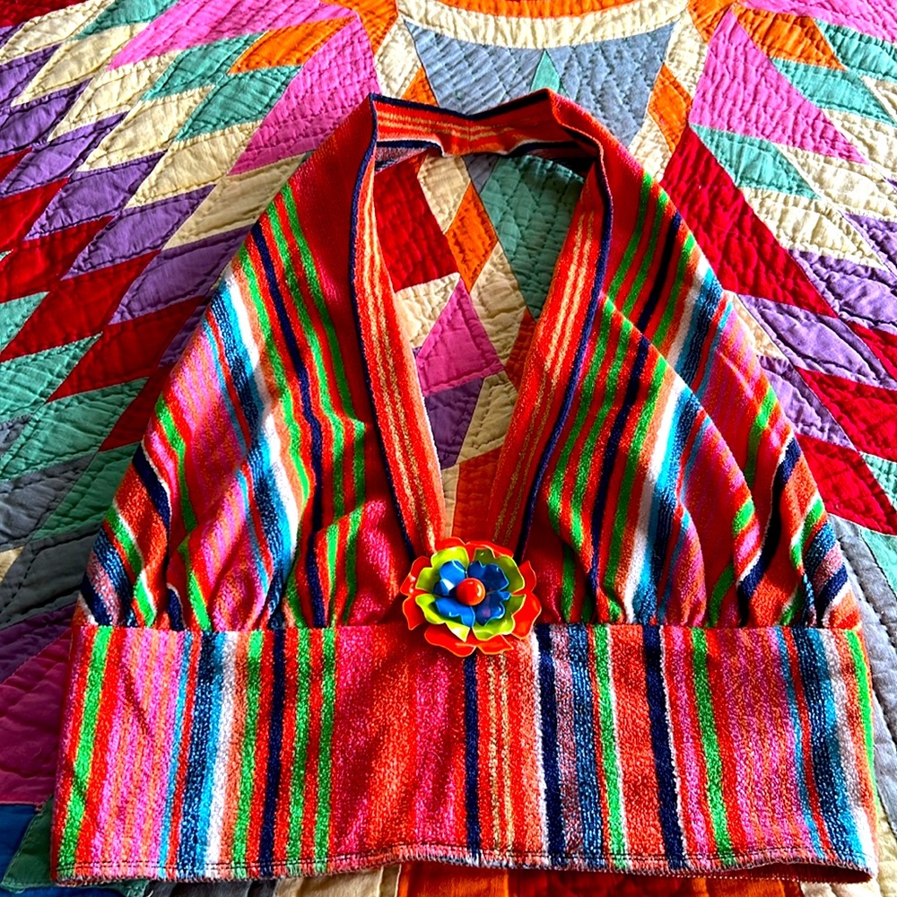 🪩🌴☀️Rare Vintage 70’s reworked towel halter